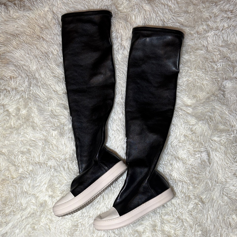 Black and White Over-the-Knee Boots